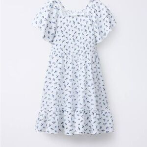 Zara Blue and White Floral Kids Dress NWT